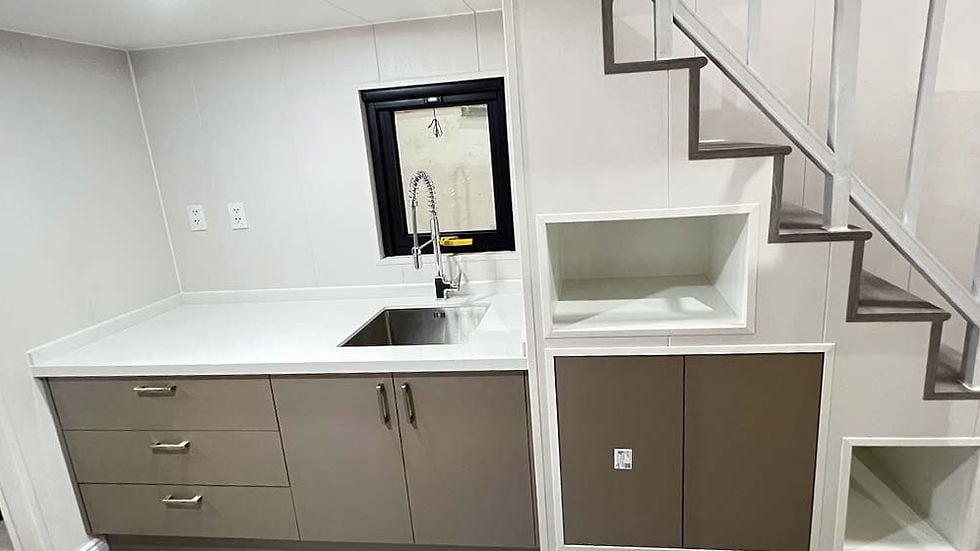 Cider Box Tiny home on Wheels in White